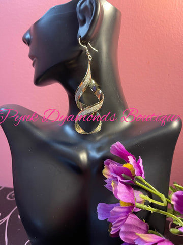 Gold Spiral Fishhook Earrings