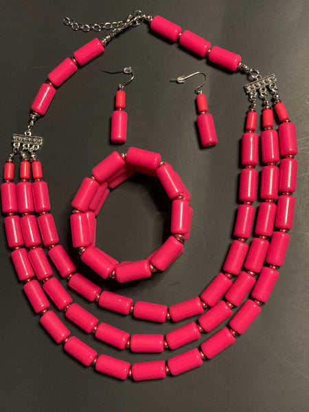 Colored  beaded necklaces