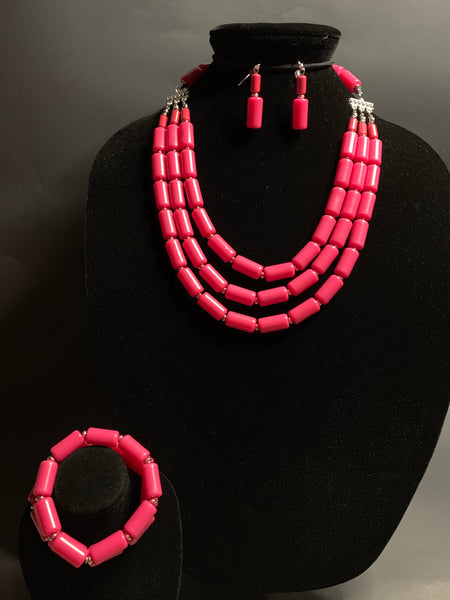 Colored  beaded necklaces
