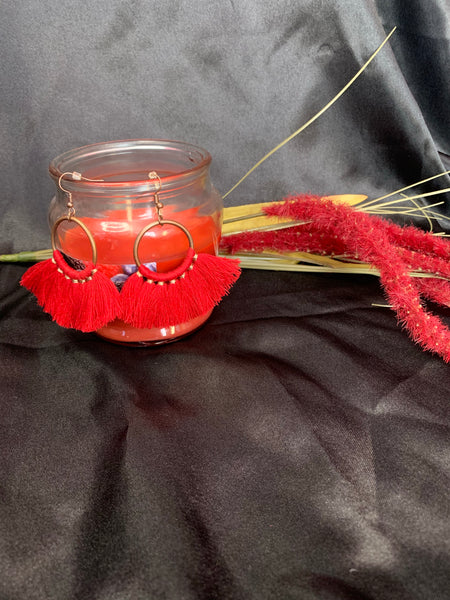 Red Tassel Earrings