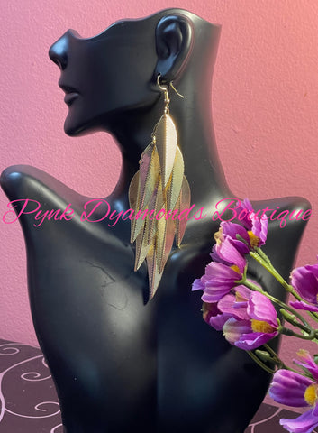 Gold Leaf Dangle Earrings