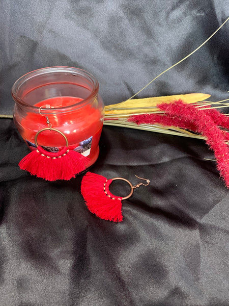 Red Tassel Earrings