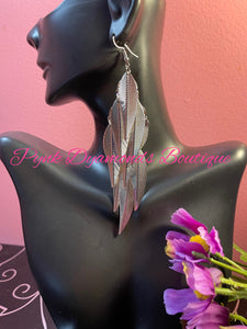 Silver Leaf Dangle Earrings