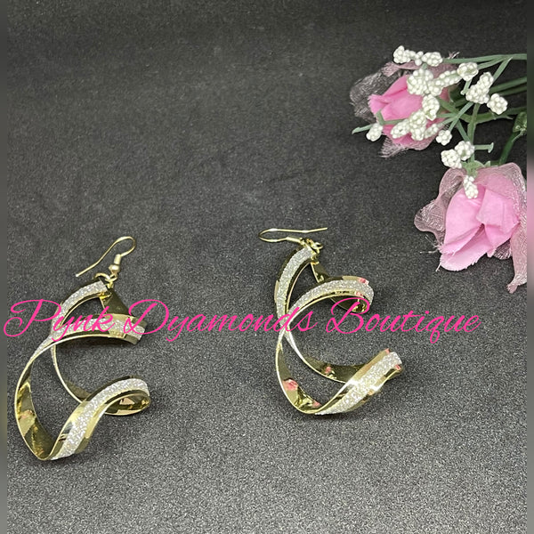 Gold Spiral Fishhook Earrings