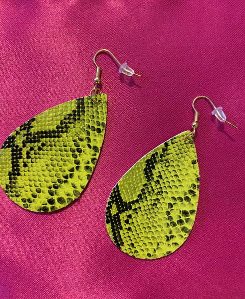 Yellow Teardrop Dangle Earrings