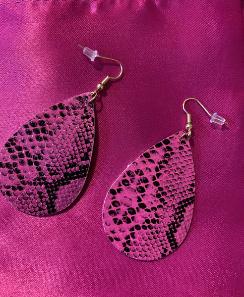 Hot Pink dangle earrings
