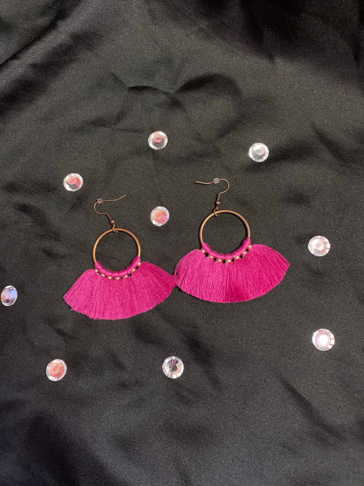 Pink Tassel Earrings