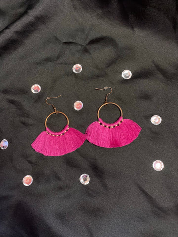 Pink Tassel Earrings