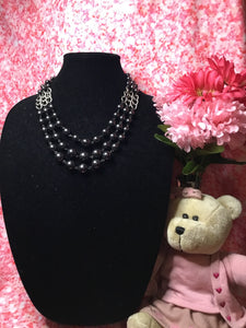 Three Chain Beaded Necklace