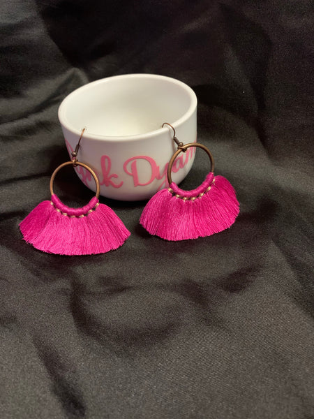 Pink Tassel Earrings