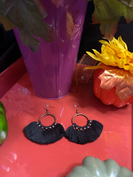 Black Tassel Earrings