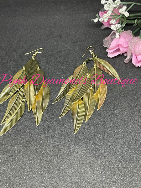Gold Leaf Dangle Earrings