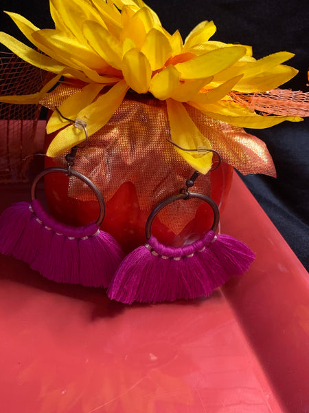 Pink Tassel Earrings