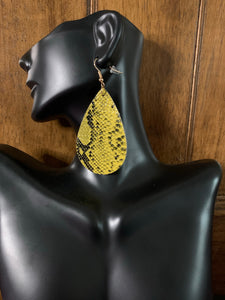 Yellow Teardrop Dangle Earrings