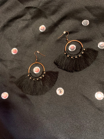 Black Tassel Earrings