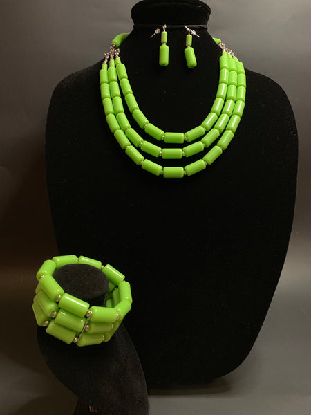 Colored  beaded necklaces