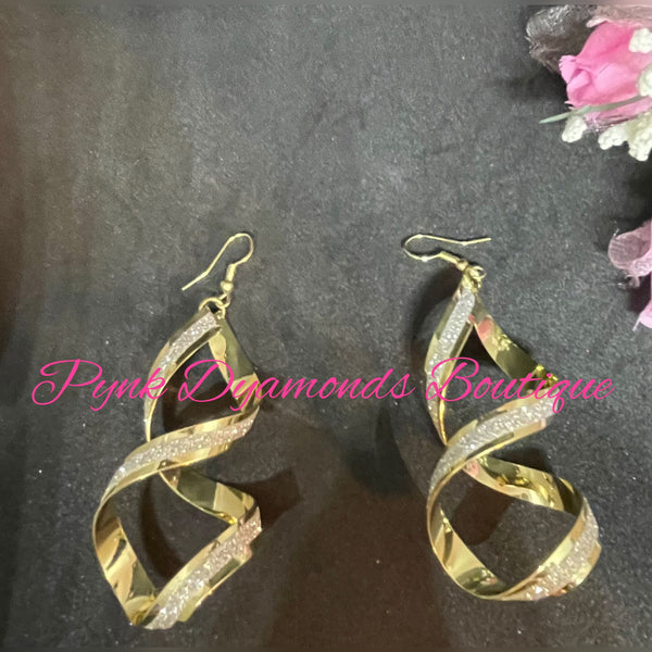 Gold Spiral Fishhook Earrings