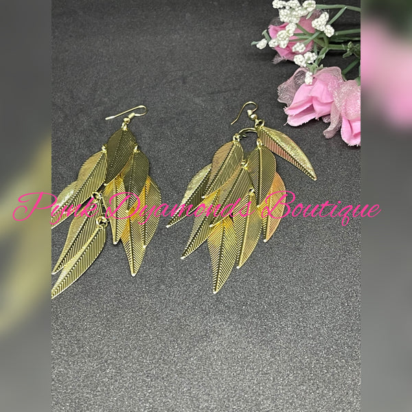 Gold Leaf Dangle Earrings
