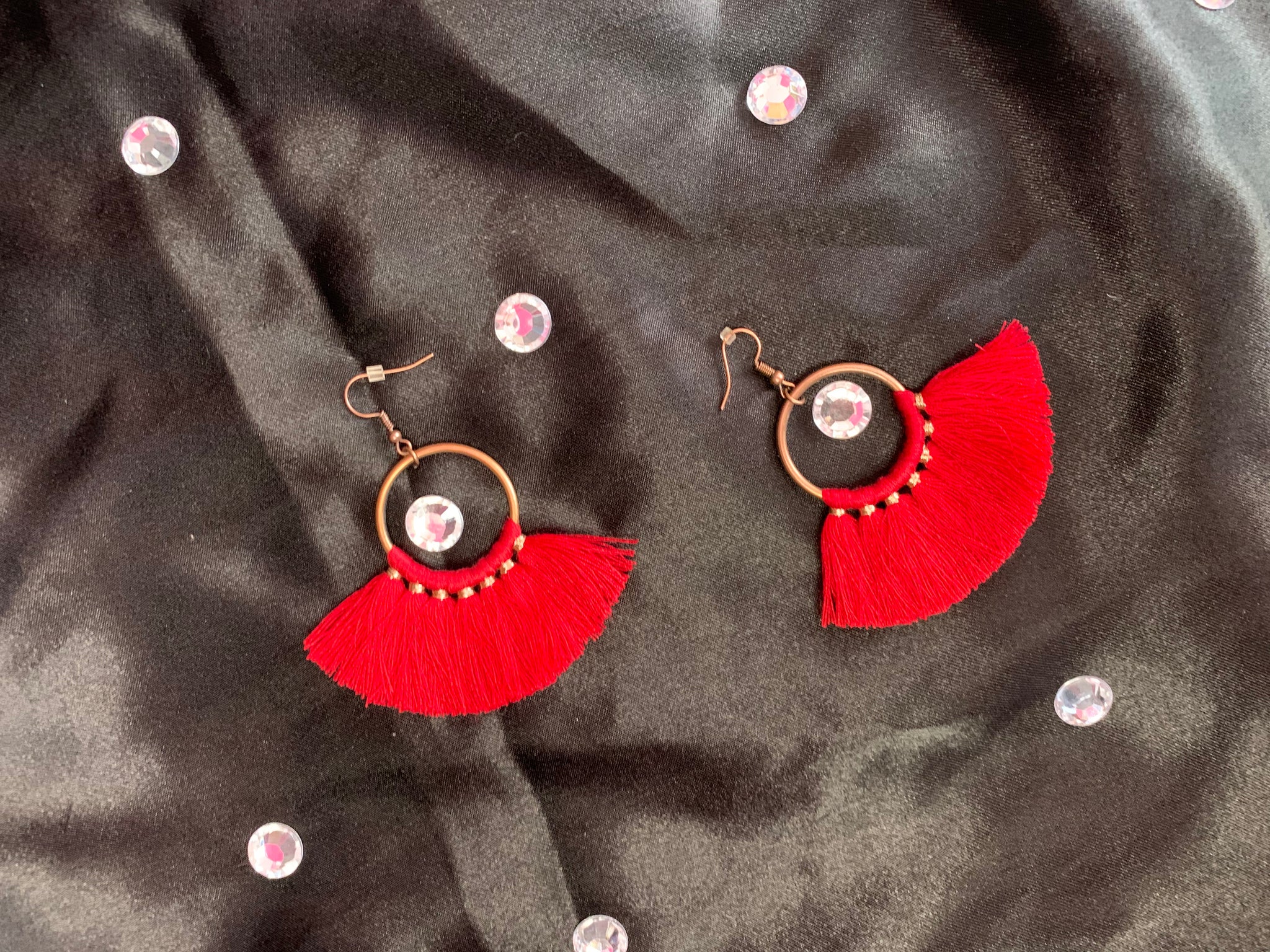 Red Tassel Earrings