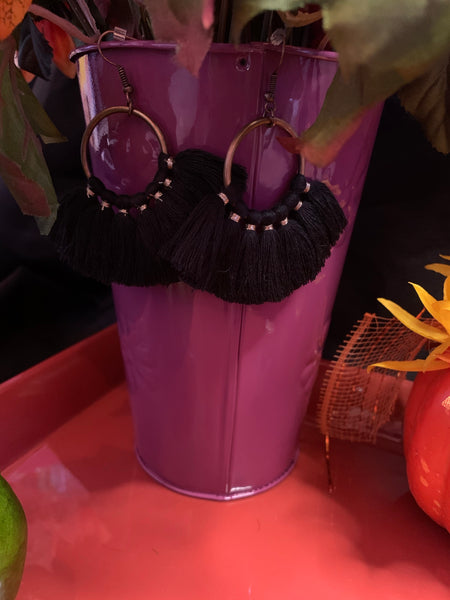 Black Tassel Earrings