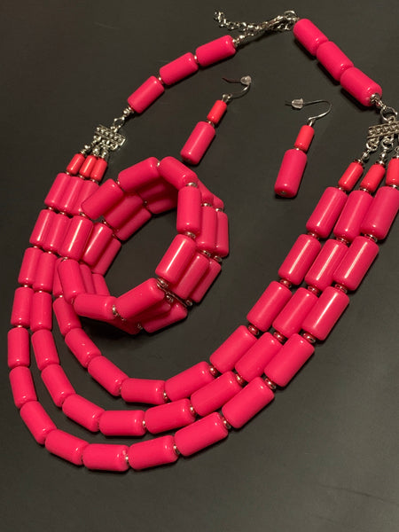 Colored  beaded necklaces