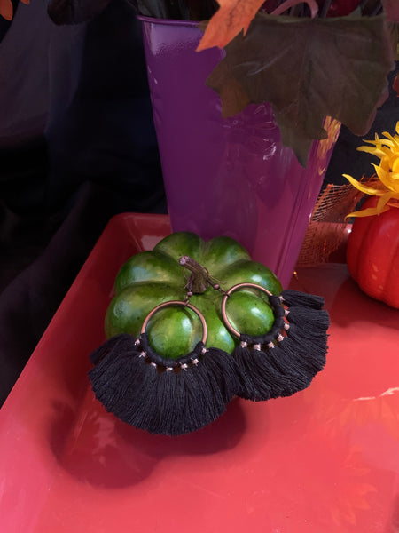 Black Tassel Earrings