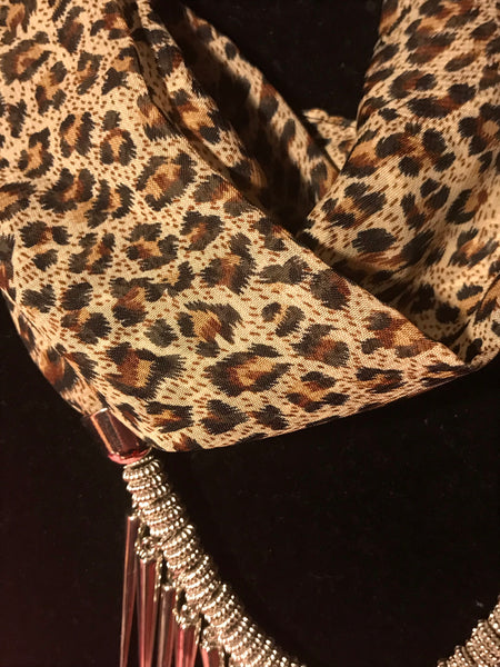 Cocoa Colored Cheetah Infinity Scarf