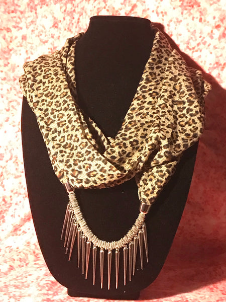 Cocoa Colored Cheetah Infinity Scarf